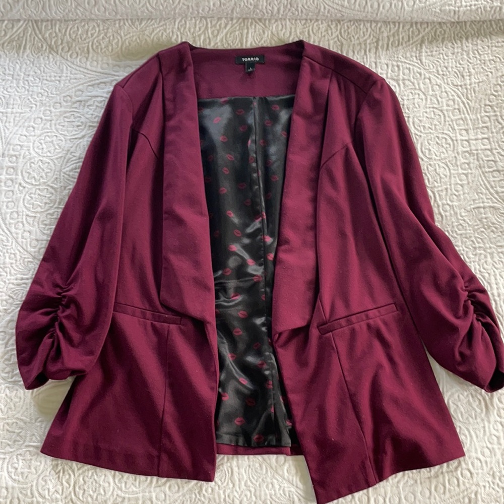 Plum Torrid Cotton Blazer